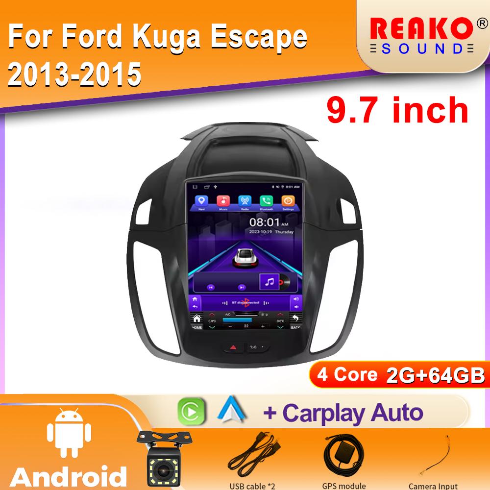 

9,7-дюймовый Android автомобильный радиоприемник для Ford Kuga 2 Escape 3 2012-2019 4G беспроводной CarPlay мультимедийный проигрыватель GPS BT головное устройство WIFI аудио 4 core 2GB+64GB carplay