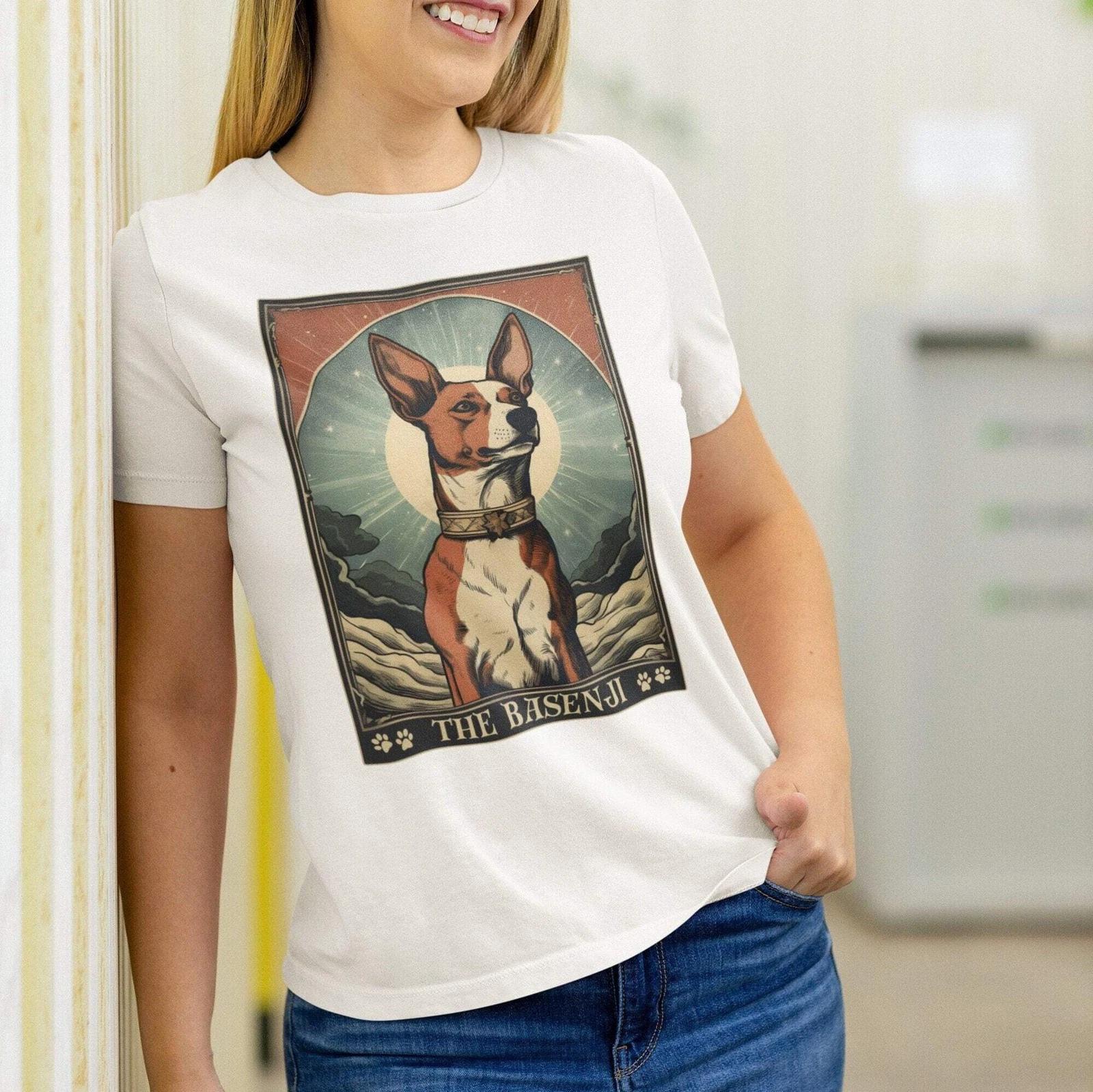 Basenji Tarot Card Shirt - Gifts for Basenji Moms and Owners XL