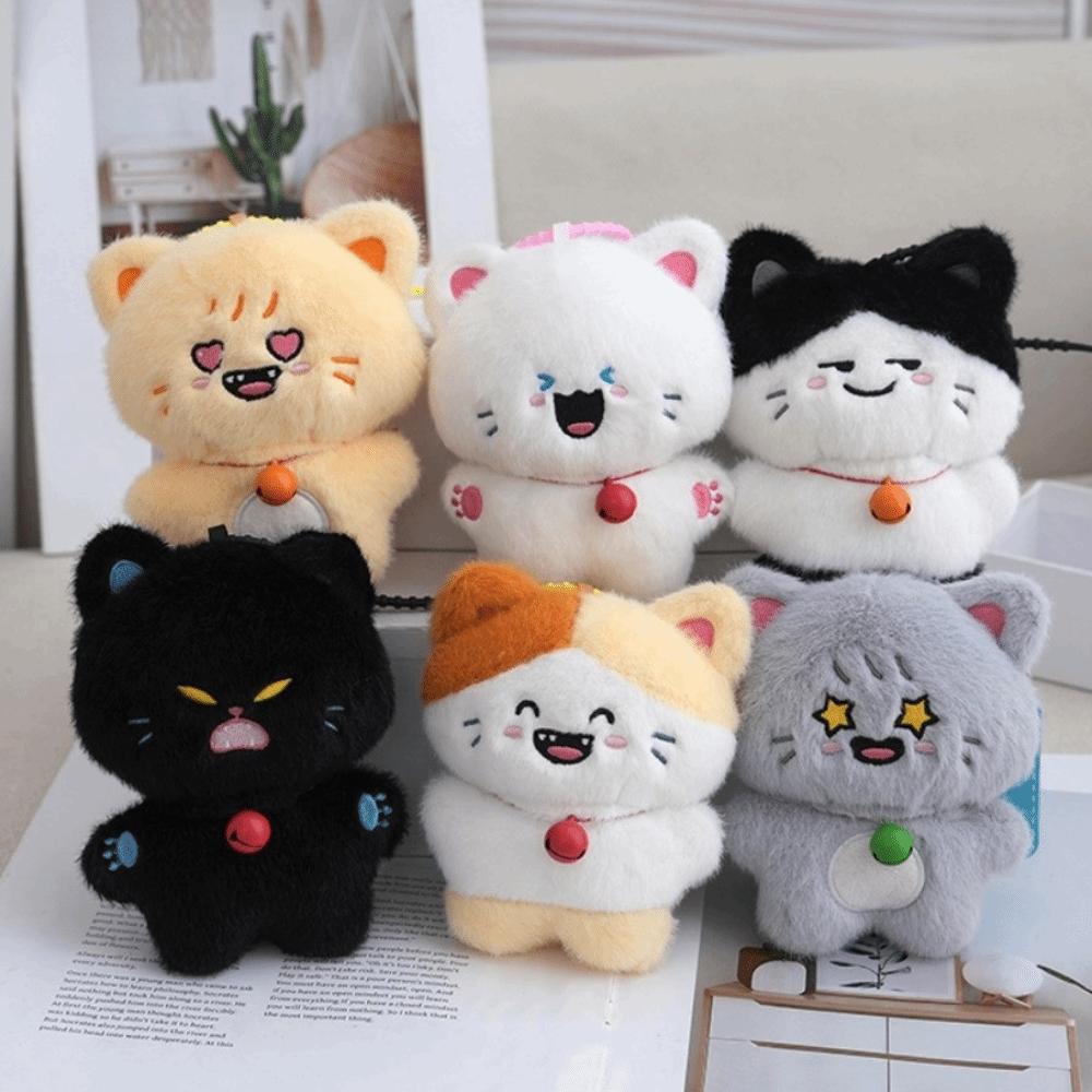 Animals Cat Plush Toy Keychain Bell Cat Plush Pendant Creative Cat Doll Pendant Bag Decor