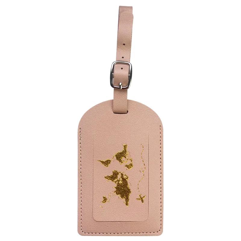 Men Women PU Leather Cute Luggage Tag Suitcase Address Label Baggage Boarding Bag Tag Name ID Address Holder Travel Accessorie