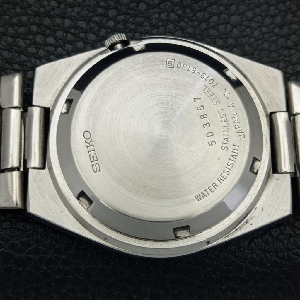 GENUINE VINTAGE SEIKO 5 AUTOMATIC 7019A JAPAN MENS BLACK DIAL WATCH a702120-5 R208-a702120