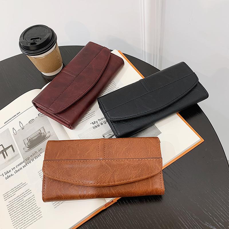 Wallet women's new change bag fashionable and simple women's texture long fashionable folding wallet