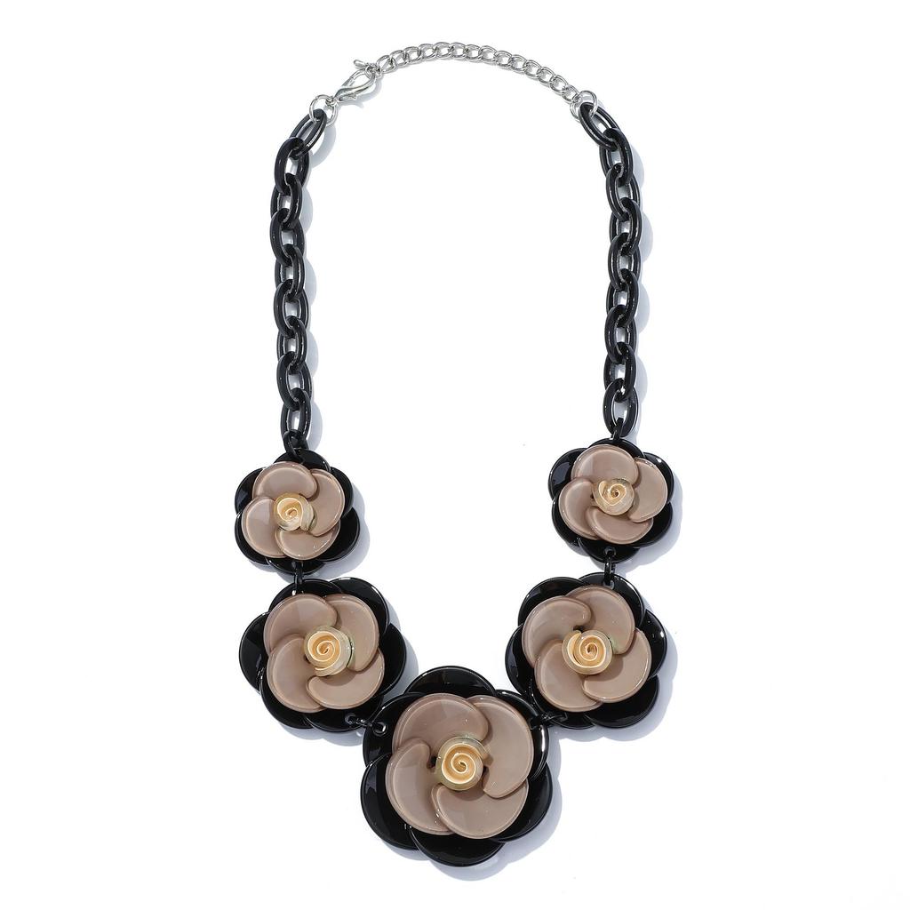 Bohemian Acrylic Flower Necklace - Colorful Rose Sweater Chain