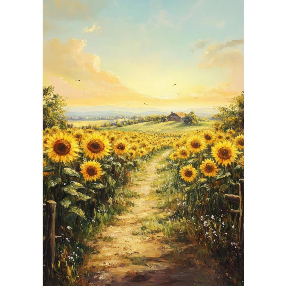 Vintage Amsterdam Country Road Rustic Lavender Fields Flower Poster Beach Landscape Canvas Painting Print Wall Art Room