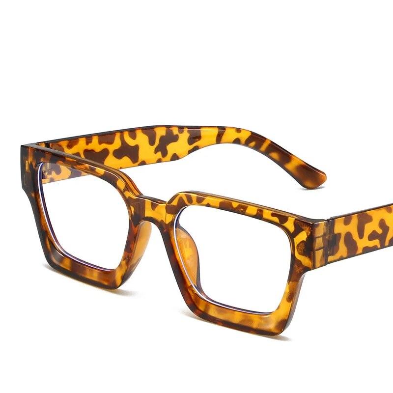 Texture Thick Edge Square Frame Decoration Street Wear Flat Mirror European And American Anti-blue Glasses