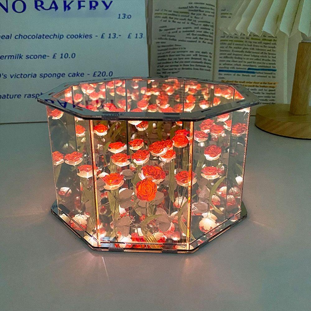 DIY Material Package Handmade Tulip Mirror Desktop Decoration Small Night Light  for Living Room