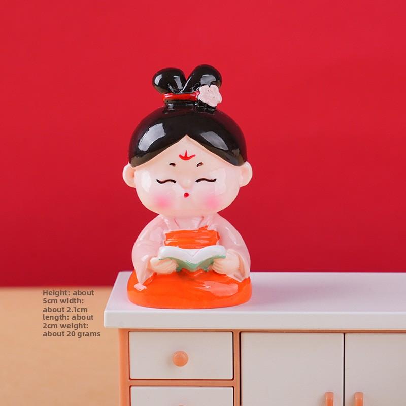 Tang Dynasty Women Creative Decorative Piece - Wealthy Woman - Ancient Style - Cute Home Office Desk Decoration - Resin Small Decorative Piece