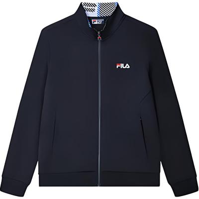 Logo Design Casual Stand Collar Full Zip Jacket Men Jacket Navy F51M439532ANV