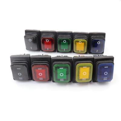 1Pcs Switch KCD4 Waterproof and Oil-proof Switch Six-pin 3 Gear with Lighted Rocker Power Switch LED 12V 220V