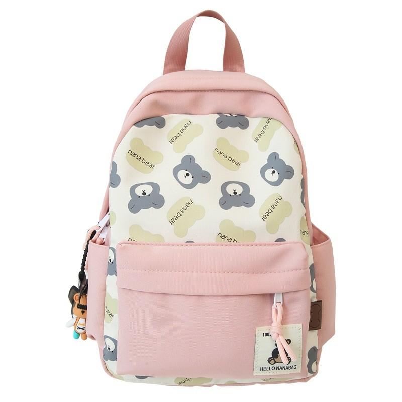 

Versatile Backpack Nylon For Kids With Cute Bear Design Ideal For School And Adventures Daily Without Pendant