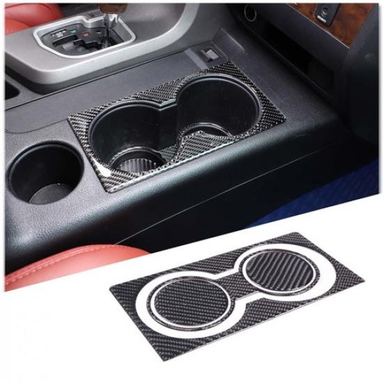Carbon Fiber Front Water Cup Holder Panel Cover Trim For Toyota Tundra 2007-2013