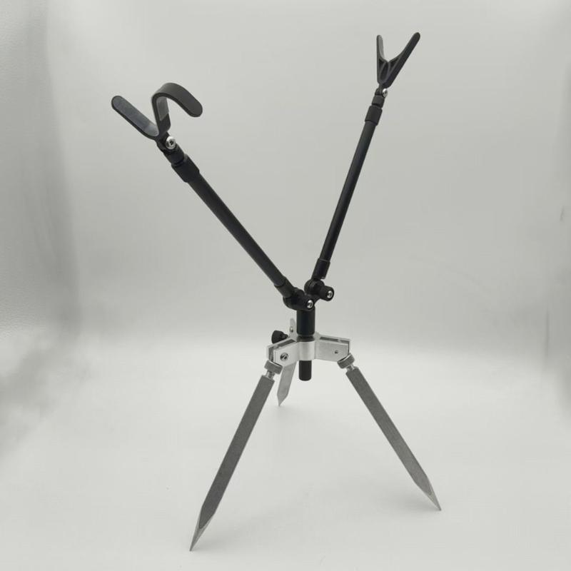 Aluminum Fishing Rod Support Stand Quick Setups Without Tool Ideal For Adventure And Camping Trip