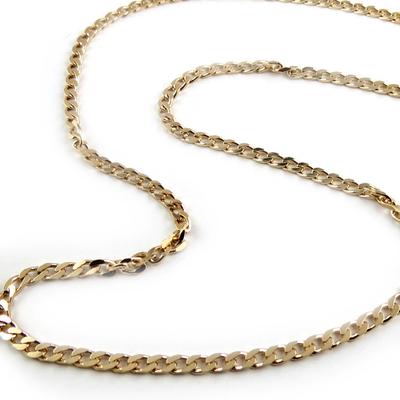 [K7712] - Gold Plated Chain 'Maille Curb' 50 Cm 3. 3 Mm