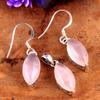 Morganite, Rose Quartz Silver Earring Pendant Set, Silver Jewelry, 925 Sterling Silver Handmade Jewelry Set, Gift For Her