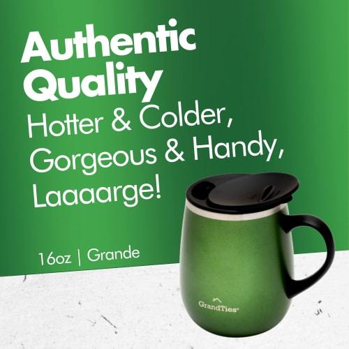 GRANDTIES Premium Vacuum Insulated Mug, 460ml, Available in 19 Colors, with Easy-Open Sliding Lid, Stainless Steel Double-Wall Vacuum Insulation, and