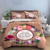 Floral Scripture-Inspired Decoration Set Kid'S And Adults' Bedroom Decor, Exquisite Three-Piece Bedding Set Gift