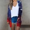 Women's Fashion Casual Christmas Printed Mid-Length Cardigan Long Sleeve Jacket