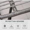 Sedia Relax in Rattan con Poggiapiedi, Sedia da Giardino con Cuscini Spessi Sedia in Rattan da Esterno Sedia da Giardino per Giardino, Balcone, Patio Grigio