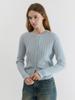 Atcorner Scallop Cable Knit Cardigan Sky Blue At5Swf022Sl