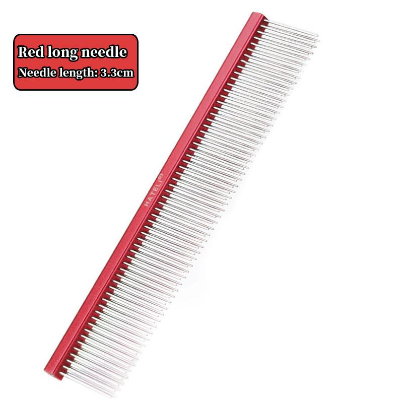 Dog Grooming 2 Row Comb Groomer Cat Stainless Steel Groomer Pets Combs Hairbrush Dog Grooming Combs Dog Hair Care Styling Comb