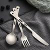 Camping Cutlery Travel Cutlery Set, Titanium Portable Utensils Kits Include Spoon, Knife and Fork for Hiking and Camping