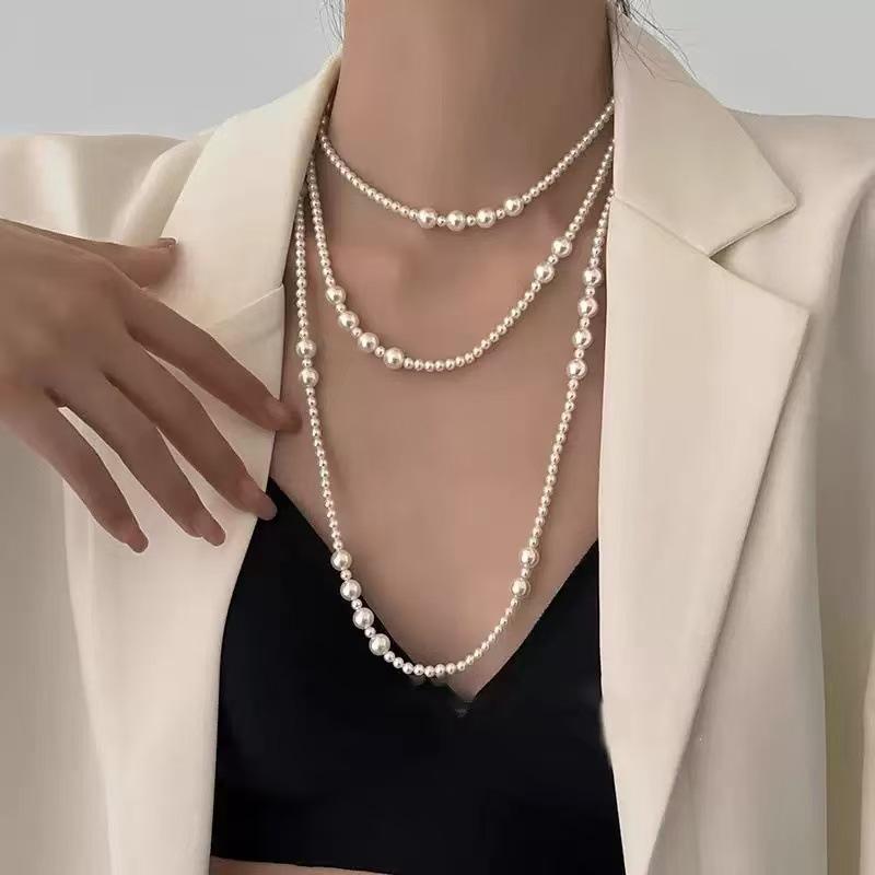 Женское универсальное осенне-зимнее высококачественное многослойное длинное колье