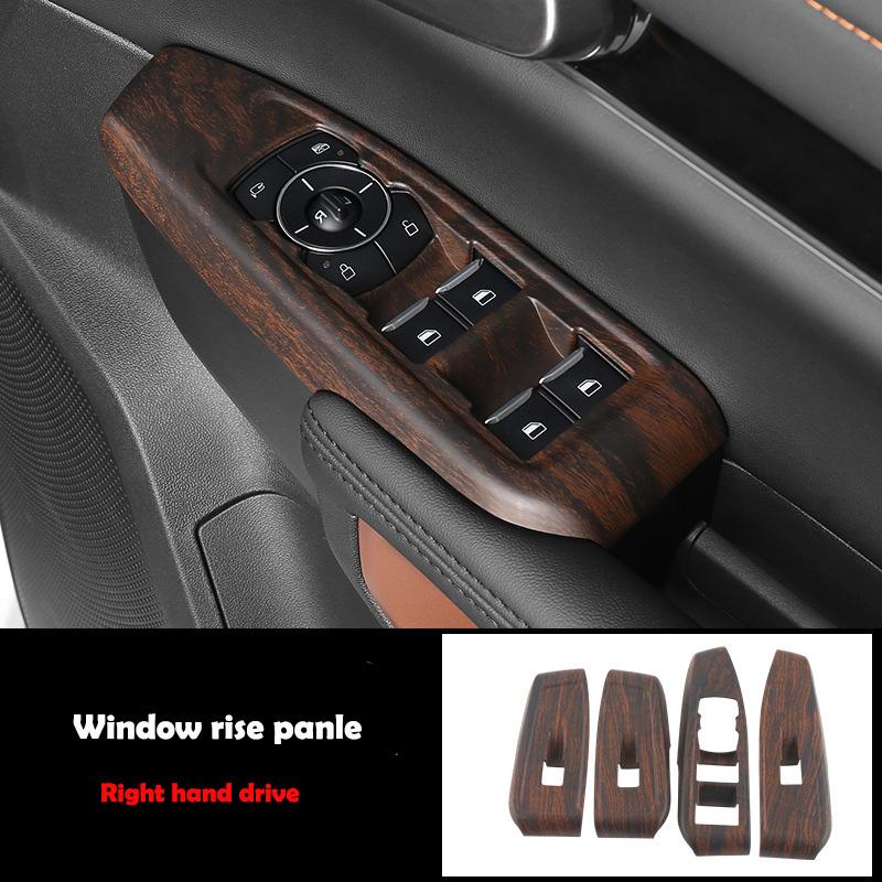 LHD RHD For Ford Ranger Wildtrak T9   2024 ABS Wood door handle bowl Central Screen trument Reading Light panle cover