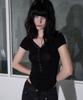 Hellenepaliseu Snap Neckline Half Sleeve [Black]
