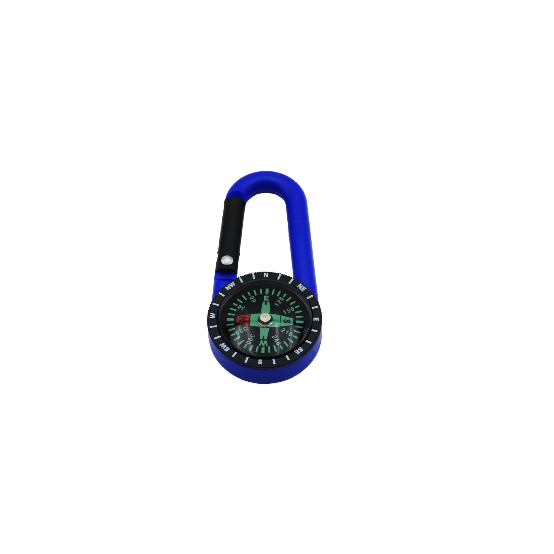 9-Color Quick-Release Carabiner with Multi-functional ABS Backpack Compass темно-синий