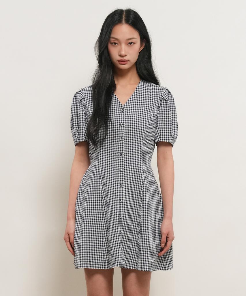 GENERALIDEA Voluminous Mini Dress [Check] / Gf2Lop511