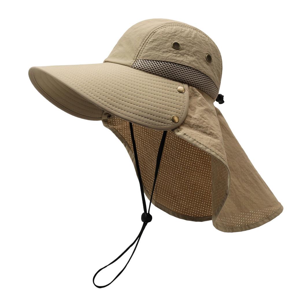 Outdoor Mens Sun Hat With Wide Brim And Breathable Polyester For Hiking Travel
