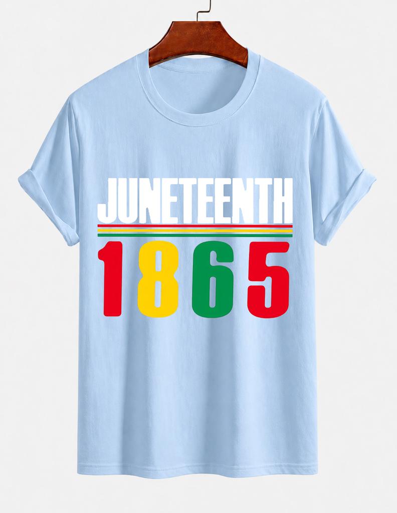2026 New Cotton Tshirt Juneteenth 1865 African American Culture Print Crew Neck Short Sleeve Casual Top