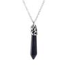 Collier pendentif colonne hexagonale pyramide hexagonale en agate de cristal de pierre naturelle N579