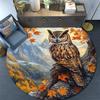 Autumn Owl Round Area Rug,Carpet Rug for Living Room Bedroom Sofa Playroom Decor,Non-slip Floor Mat