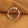Silvery Plated Snake-Shaped Synthetic Cubic Zirconia Open Ring for Women Trendy Stackable Jewelry Gift