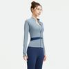 Women's Workout Jacket Full Zip Up Cropped Yoga Jacket Long Sleeve Slim Fit Athletic Top