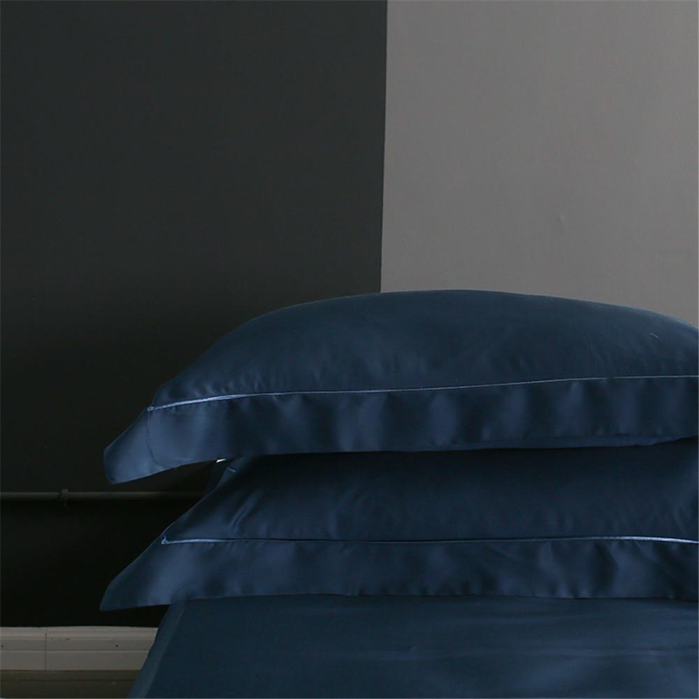 Sondeson Nature 100% Silk Dark Blue Bedding Set Healthy Skin Beauty Queen King Duvet Cover Set Flat Sheet Pillowcase Bed Linen