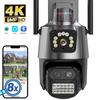 كاميرا IP خارجية 4K 9MP HD للاتحاد الأوروبي، تقريب بصري 8X، عدسة ثلاثية، شاشة مزدوجة، واي فاي، PTZ، 4MP، ضوء شرطة، إنذار، مراقبة فيديو، ICSEE