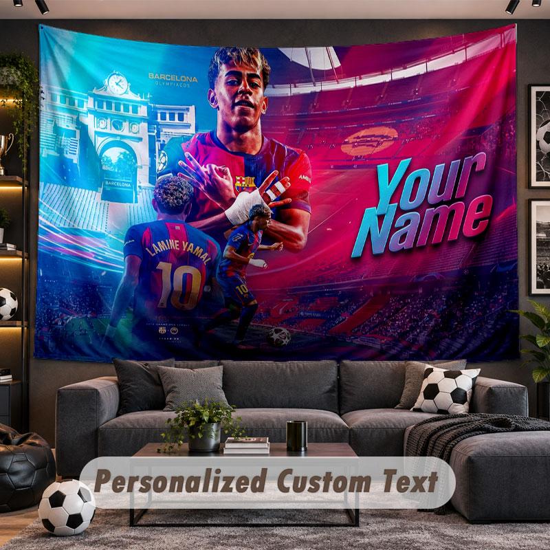 Wall Hanging Tapestry Custom NameLamine Yamal Pattern Personalized Printed Fabric Wall Decor