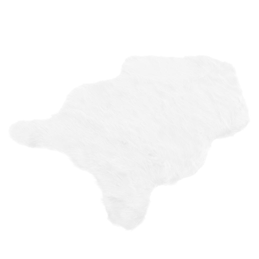 Teppich aus Kunstschaffell, weicher Teppich, Bereichsteppich für Schlafzimmer, Sofa, Boden, Wohnzimmer, Dekoration, Weiß