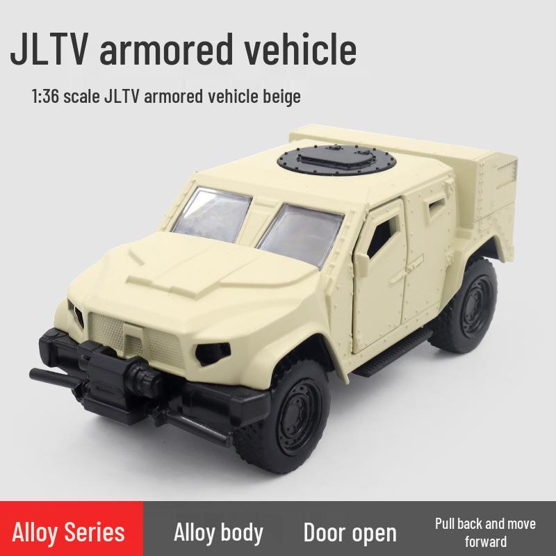 

1:36 Военный JLTV Модель бронеавтомобиля из сплава Инерционная машинка Украшение для сцены с тортом