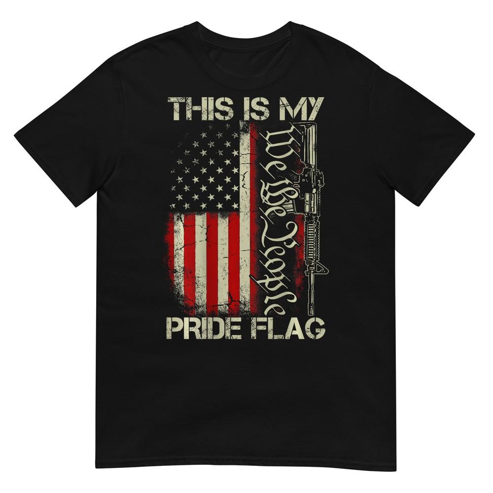 Это Мой Флаг Гордости Патриоты США Оружие Американский Флаг на спине Футболка L