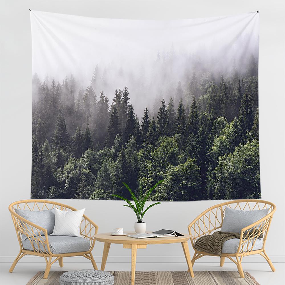 Mountain Psychedelic Tapestry Forest Wall Hanging Bohemian Witchcraft Dorm Decor