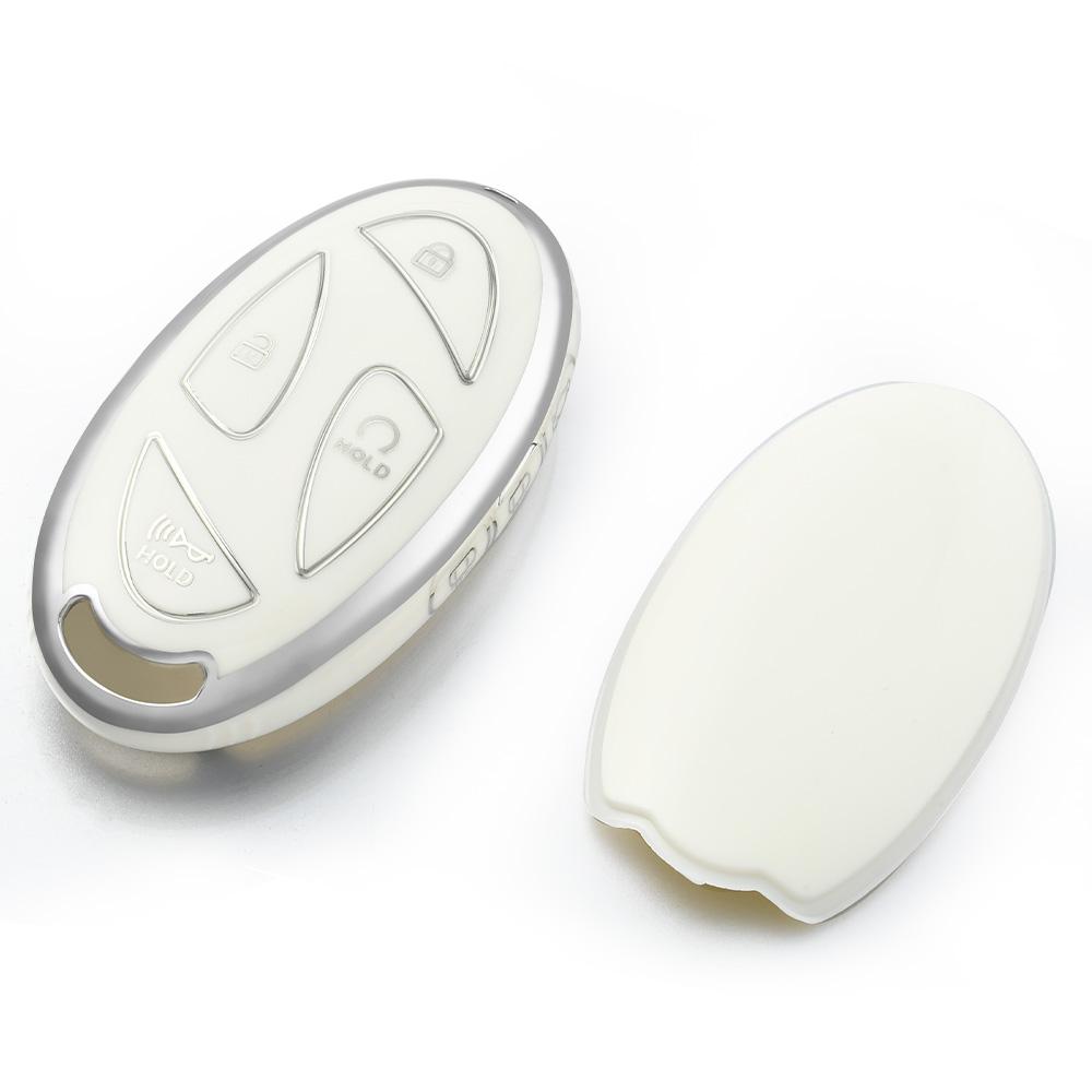SKCW6 7 Buttons New TPU Car Remote Key Case Cover Shell for Hyundai Ioniq 6 Grandeur GN7 Kona 2023 Auto Key Protective Case Gold Edge