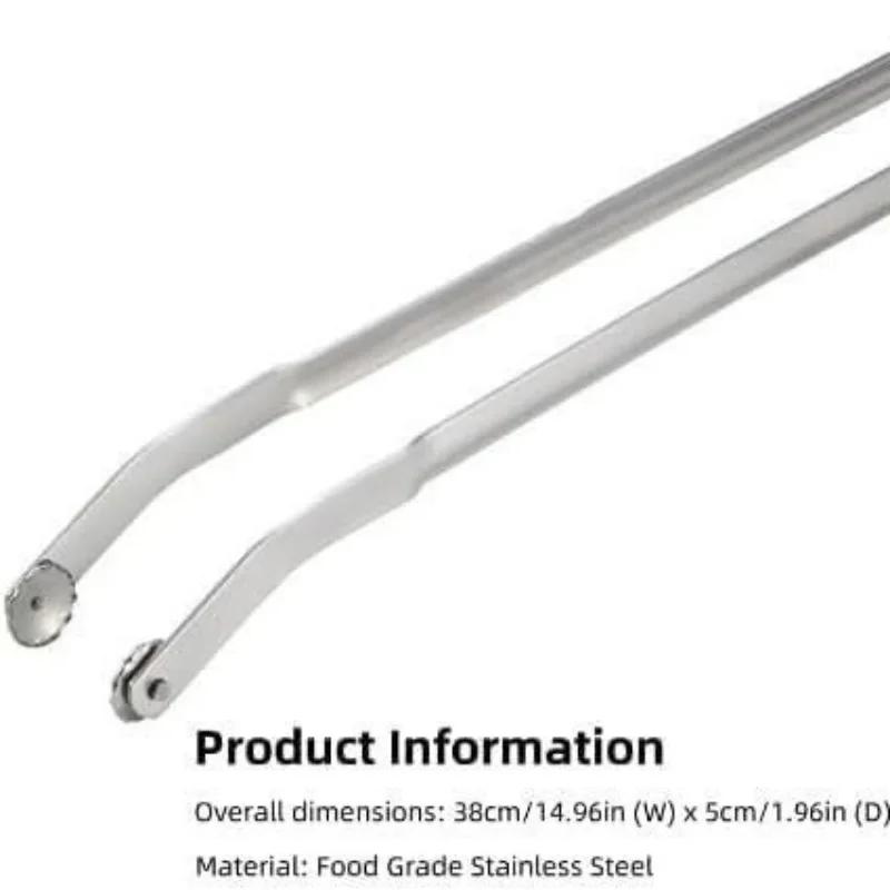 BBQ Wurst Wendezange Küche Hot Dogs Kochklemme Edelstahl Grill Langstielzange zum Wenden von Speck Steak Fleisch
