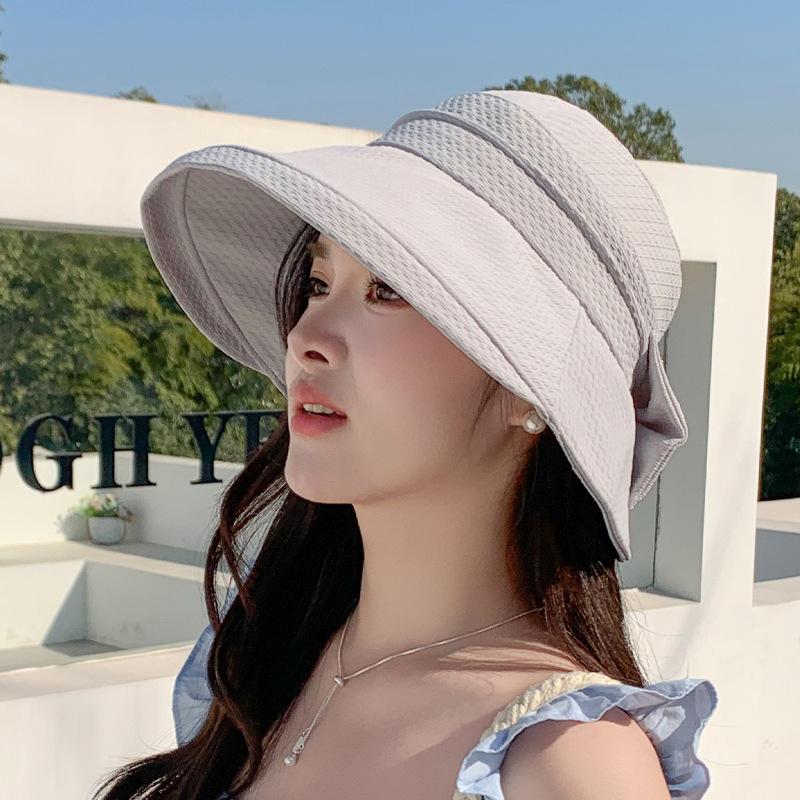 

Summer fashion versatile bucket hat big brim bow sunscreen hat women s outdoor outing sunshade basin hat