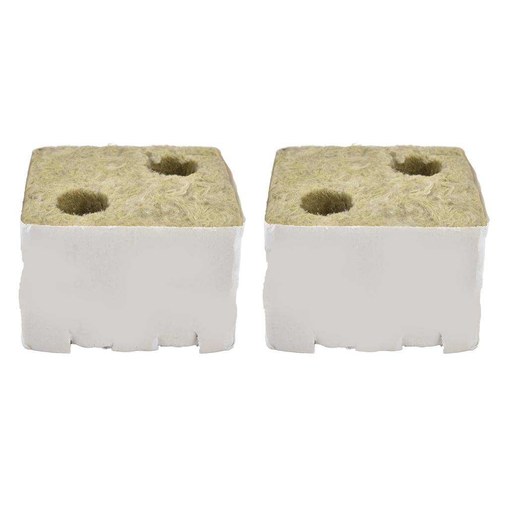 12pcs Grow Block Fast Absorption Mini Double Hole Cultiwool Rockwool Hydroponic Planting Block for Hydroponics