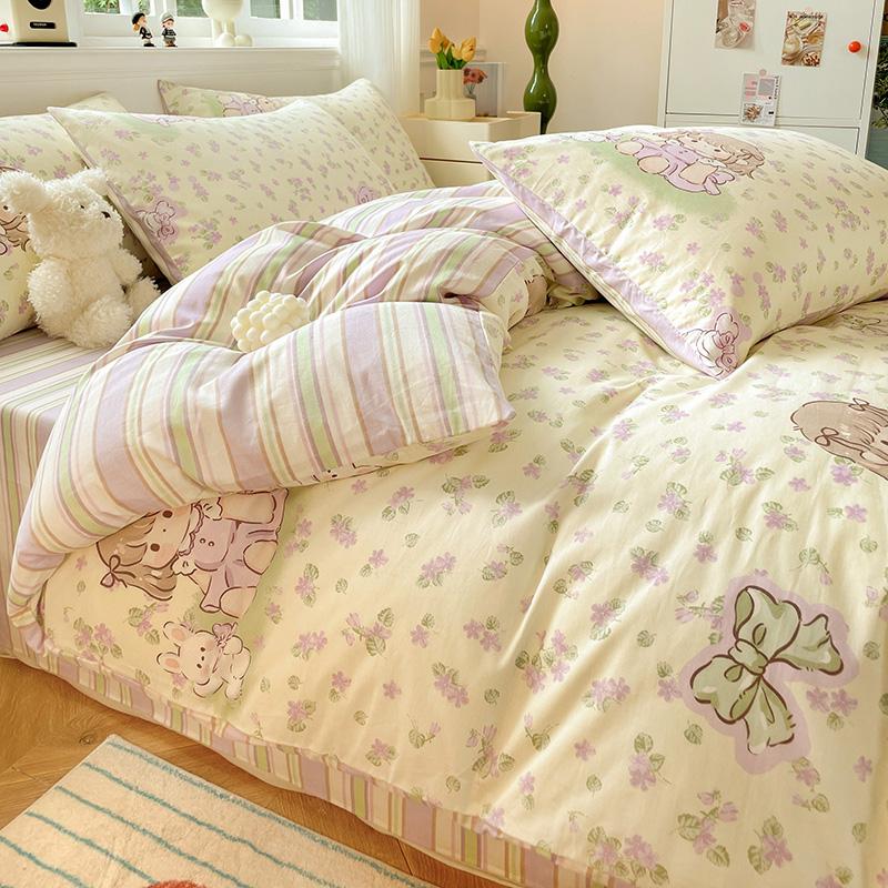 Sleep Grid Cotton 13070 Four-Piece Set