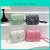 Korean Style Chain Strap Mini Crossbody Bag With Flower Embroidery Design For Casual Outings