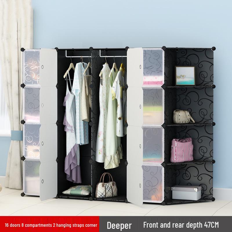 Vanden Minimalist Plastic Wardrobe: Children's & Adult Bedroom/Dorm Single Resin Storage Closet
